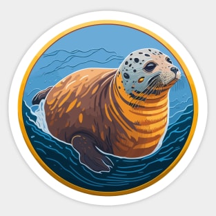 Harbor Seal Portrait Sticker